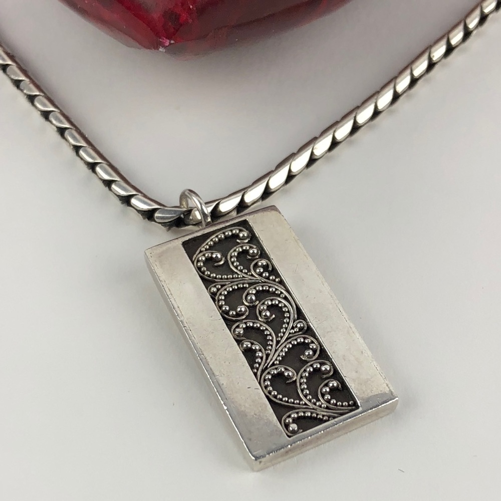 SOLD - Lois Hill Sterling Silver Scroll Pendant